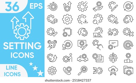 Configuración de iconos de línea Vector e ilustración conjunto