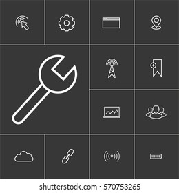 Setting. Linear internet icons set. Universal internet icon to use in web and mobile UI. 