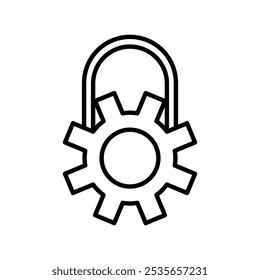 setting lock icon Flat logo isolated symbol