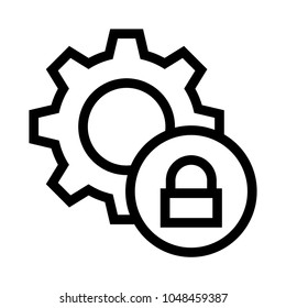 setting lock Vector Line Icon