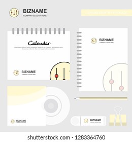 Setting  Logo, Calendar Template, CD Cover, Diary and USB Brand Stationary Package Design Vector Template