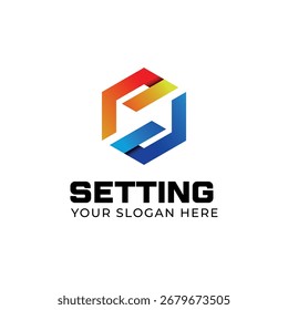 Setting Logo with Hexagon Shape and Gradient Colors