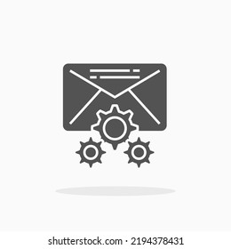 Setting Mail glyph icon. Can be used for digital product, presentation, print design and more.