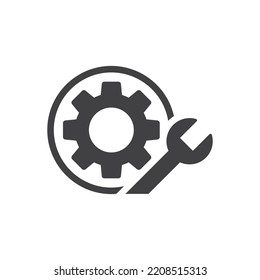 Símbolo de símbolo de icono de configuración y mantenimiento