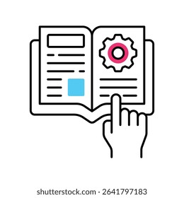 Setting Manual Vector Filled outline illustration style icon. EPS 10 file