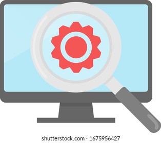 Setting mark, PC and magnifying glass