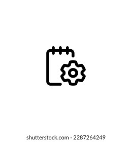 Setting notes document outline style icon and illustration - vector