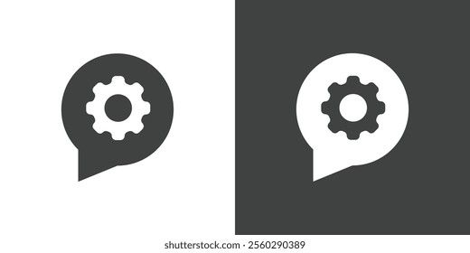 Setting notification flat glyph icon. Perfect pixel on white and black background