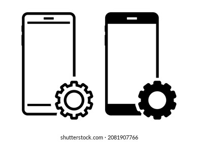 Setting Up On Mobile Phone. Repair Tool Sign. Help Options Service Sign. Illustration Vector