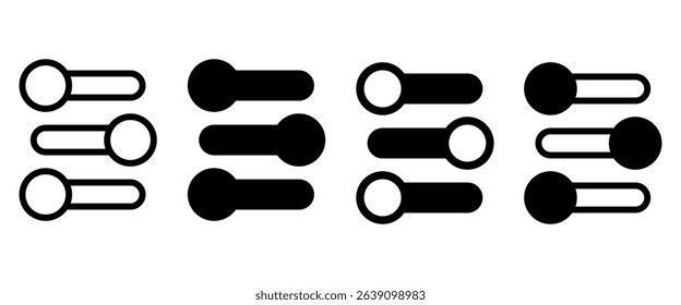 Setting optimization set. Black vector illustration.