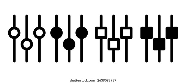 Setting optimization set. Black vector illustration.