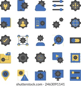 Setting and option icon set illustration stock