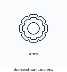 setting outline icon. Simple linear element illustration. Isolated line setting icon on white background. Thin stroke sign can be used for web, mobile and UI.