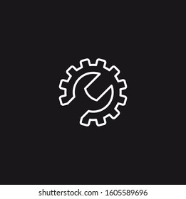 Setting Outline Icon - White