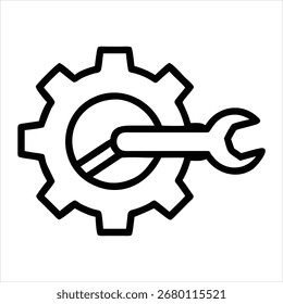 Vector de icono de estilo de esquema de configuración