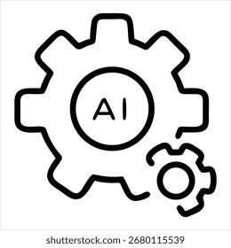 setting outline style icon vector