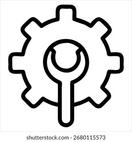 setting outline style icon vector