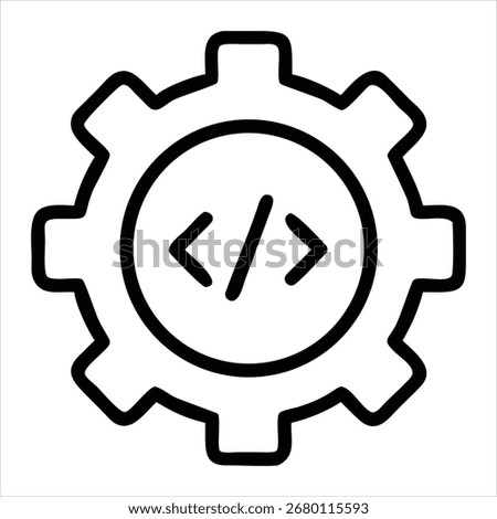 setting outline style icon vector