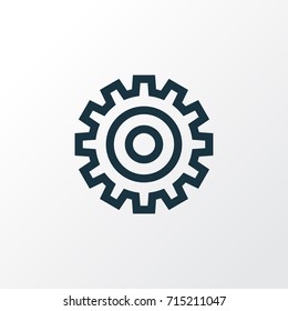 Setting Outline Symbol. Premium Quality Isolated Gear Element In Trendy Style.