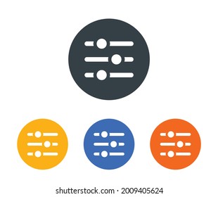 Setting panel or preference slider icon. Vector illustration for adjust mixer volume design.