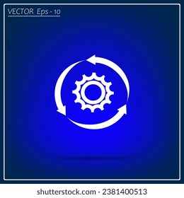 parámetros de configuración, icono de flechas circulares, ilustración vectorial. Estilo de diseño plano