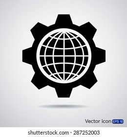 setting parameters, globe Icon vector illustration. Flat design style 