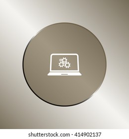 setting parameters, laptop icon, vector illustration. Flat design style