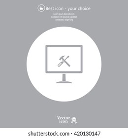 setting parameters, laptop icon, vector illustration. Flat design style