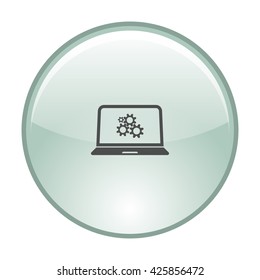 setting parameters, laptop icon, vector illustration. Flat design style