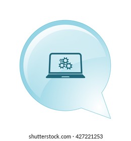setting parameters, laptop icon, vector illustration. Flat design style