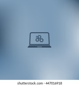 setting parameters, laptop icon, vector illustration. Flat design style