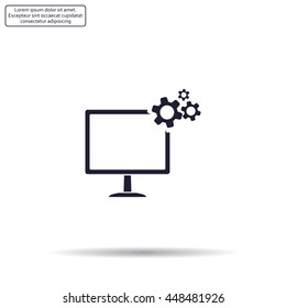 setting parameters, laptop icon, vector illustration. Flat design style