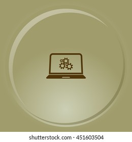 setting parameters, laptop icon, vector illustration. Flat design style