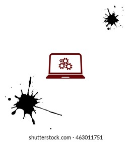 setting parameters, laptop icon, vector illustration. Flat design style
