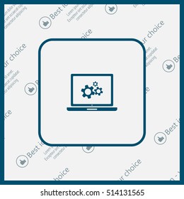 setting parameters, laptop icon, vector illustration. Flat design style
