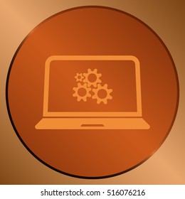 setting parameters, laptop icon, vector illustration. Flat design style