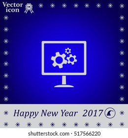 setting parameters, laptop icon, vector illustration. Flat design style