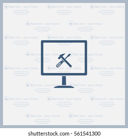 setting parameters, laptop icon, vector illustration. Flat design style
