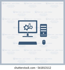 setting parameters, laptop icon, vector illustration. Flat design style
