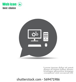 setting parameters, laptop icon, vector illustration. Flat design style