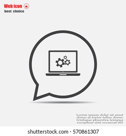 setting parameters, laptop icon, vector illustration. Flat design style