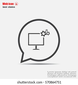 setting parameters, laptop icon, vector illustration. Flat design style