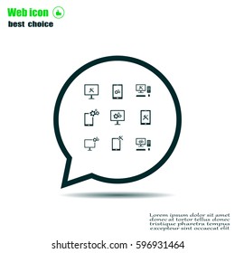 setting parameters, laptop icon, vector illustration. Flat design style