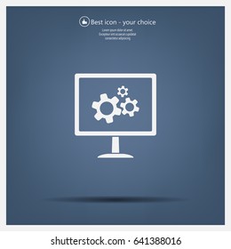 setting parameters, laptop icon, vector illustration. Flat design style