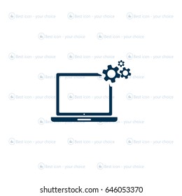 setting parameters, laptop icon, vector illustration. Flat design style