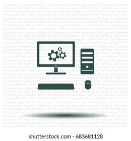 setting parameters, laptop icon, vector illustration. Flat design style