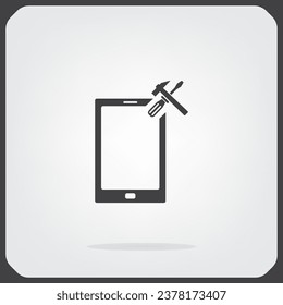 setting parameters, mobile smartphone icon, vector illustration. Flat design style