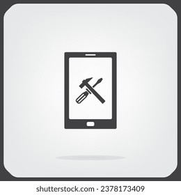 setting parameters, mobile smartphone icon, vector illustration. Flat design style
