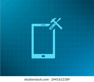 Einstellen von Parametern, Handy-Symbol, Vektorgrafik. Flacher Designstil