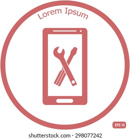 setting parameters, mobile smartphone icon, vector illustration.